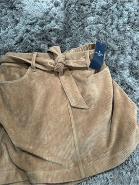 abercrombie kids Camel Corduroy Skirt with Waist Tie